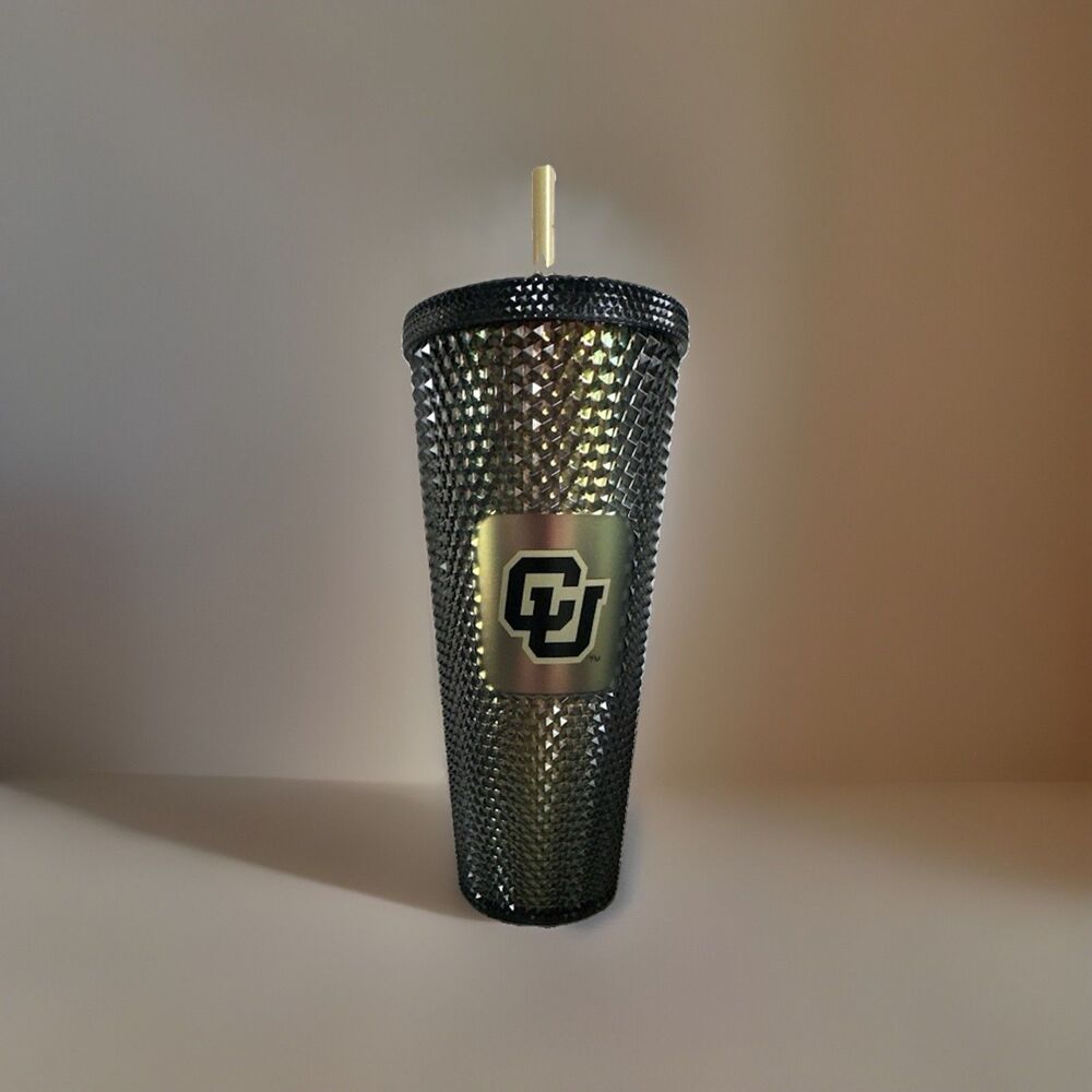Starbucks University Colorado  Black Iridescent Studded Tumbler Cup Venti 24 oz